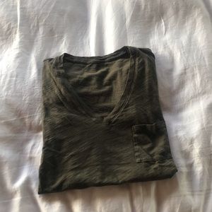 Hunter green Madewell V-neck (short sleeve)